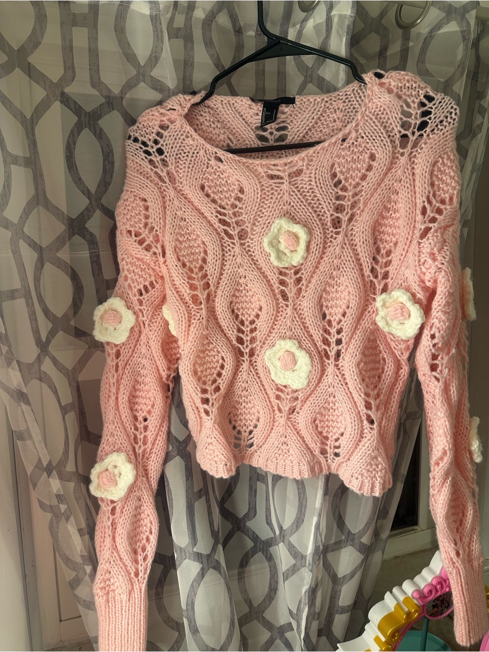 Forever 21 Soft Pink Open-Knit Sweater NWOT